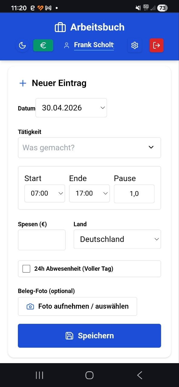 Arbeitsbuch App Screenshot
